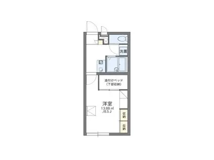 レオパレスWINDSII(1K/1階)の間取り写真