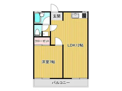 ライムライトA(1LDK/2階)の間取り写真