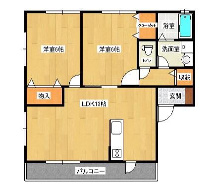 ANDANTE(2LDK/1階)の間取り写真