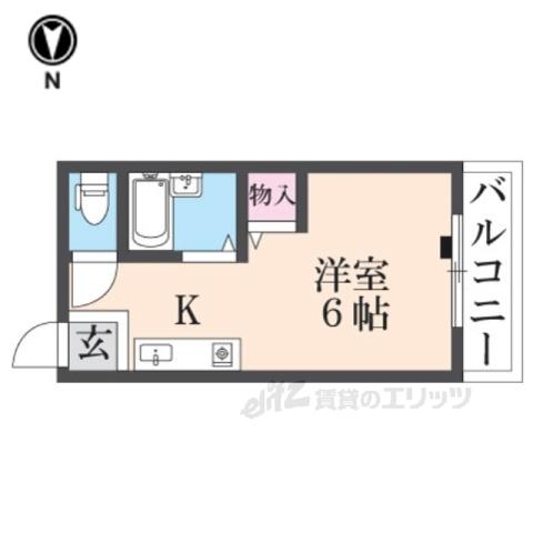 シャンテ―中宮1(ワンルーム/3階)の間取り写真