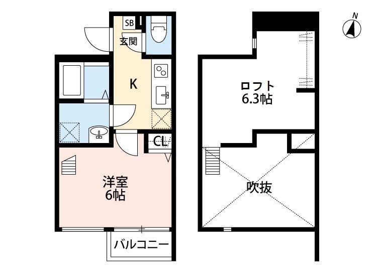 OIKOS 八潮(1K/2階)の間取り写真