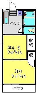 ハイムマツザキ(2K/2階)の間取り写真