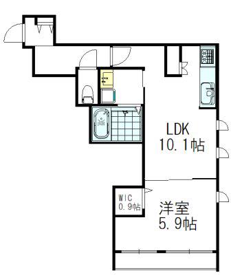 メゾン グリオット(1LDK/1階)の間取り写真