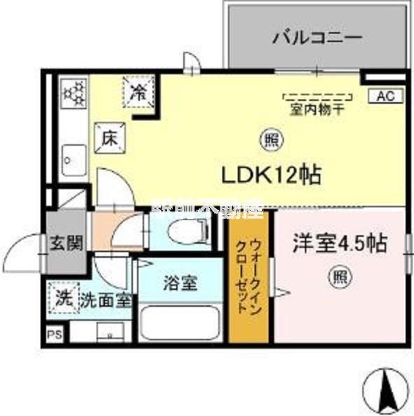 AUGUSTA(1LDK/3階)の間取り写真