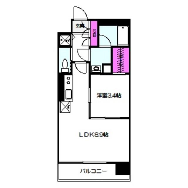 アーバネックス京橋(1LDK/3階)の間取り写真