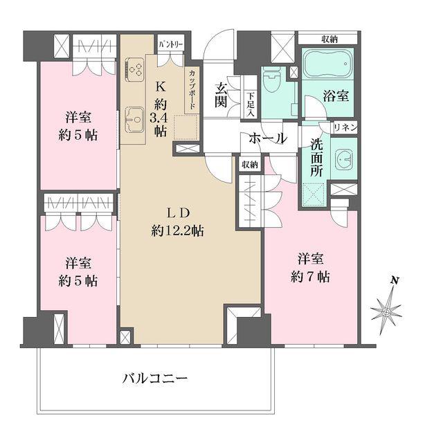パークコート代々木初台(3LDK/3階)の間取り写真