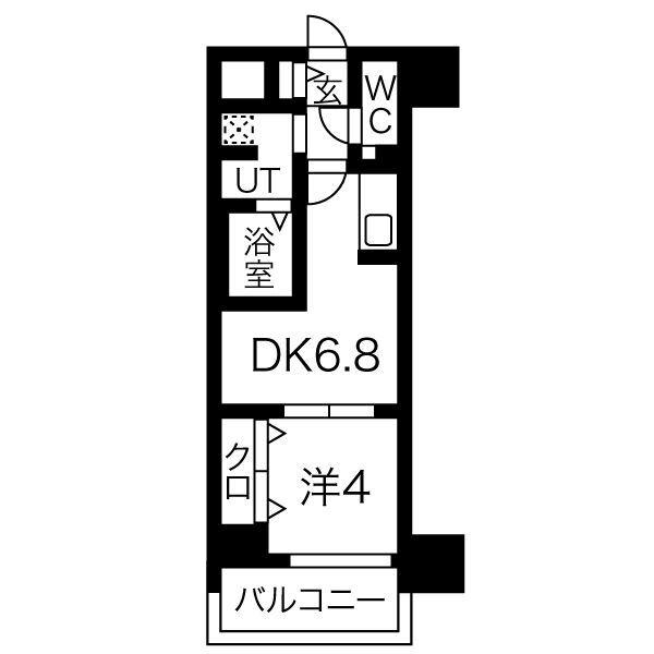 ザ・レジデンスパーク久屋大通(1DK/14階)の間取り写真