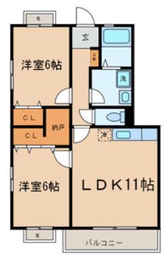 ガーデンハイツ大泉学園(2LDK/2階)の間取り写真
