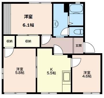 クレスト・イザワ A(3K/1階)の間取り写真