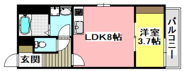 リブレメゾン岸辺I(1LDK/3階)の間取り写真