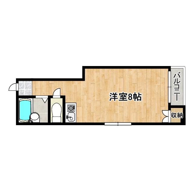山村ハイツ2号館(ワンルーム/2階)の間取り写真