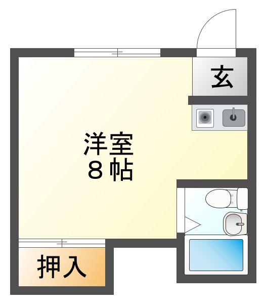 コンフォートメイアイI(ワンルーム/2階)の間取り写真