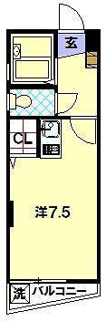 ハーモニアスタウン住吉(ワンルーム/4階)の間取り写真