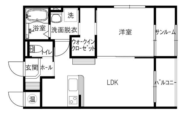 ラフィネ泉野(1LDK/4階)の間取り写真