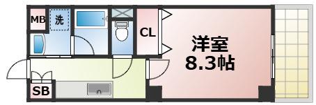 エクセレントフィールド(1K/2階)の間取り写真