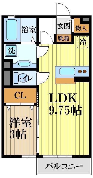 サン クレア III(1LDK/1階)の間取り写真