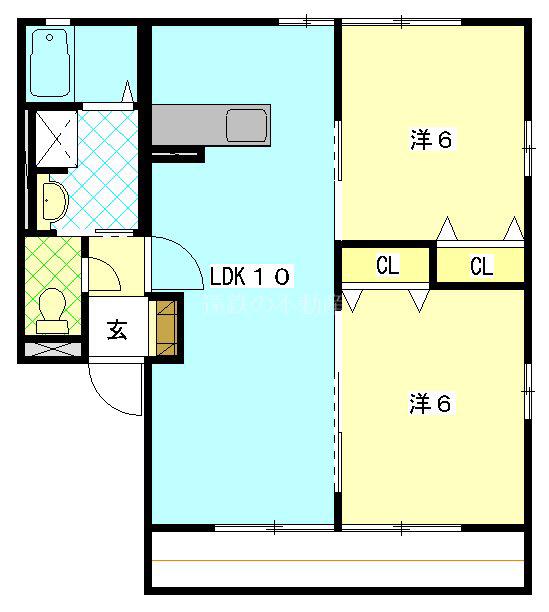メイプルI(2LDK/1階)の間取り写真