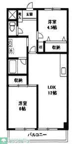 ペレンゼ原(2LDK/5階)の間取り写真