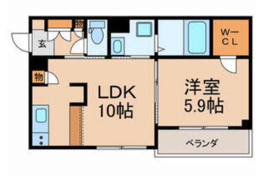 シャーメゾン幕張本郷(1LDK/1階)の間取り写真