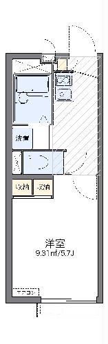 レオパレスサンブリッジ(1K/2階)の間取り写真