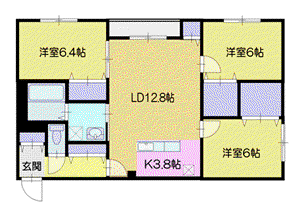 アクアトピア清田II(3LDK/3階)の間取り写真