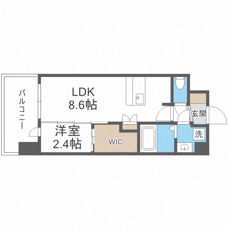 セレニテ阿波座ミラク(1LDK/13階)の間取り写真