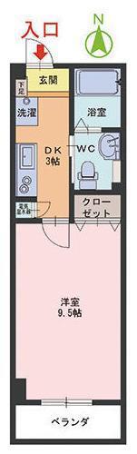 DUAL PLACE(1DK/3階)の間取り写真