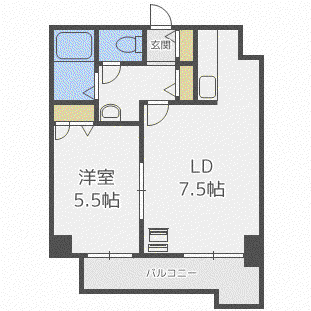 グランカーサ南11条(1LDK/7階)の間取り写真