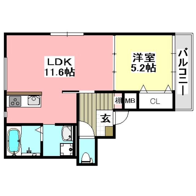 パロス茨木ノーステラス(1LDK/3階)の間取り写真