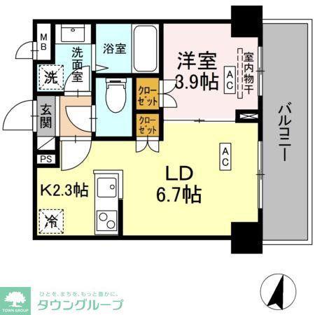 ロイジェント西新井(1LDK/4階)の間取り写真