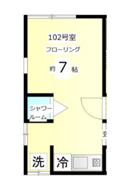 ハウスK(ワンルーム/1階)の間取り写真