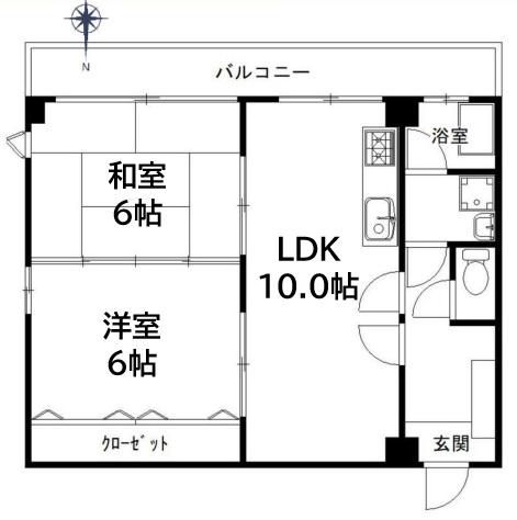 BELLTREE神撫町(2LDK/2階)の間取り写真