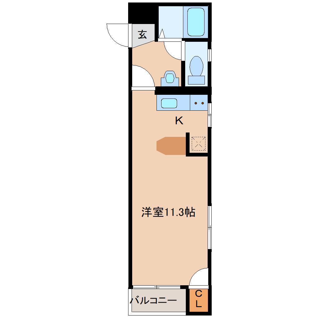 ステーションハイム(ワンルーム/4階)の間取り写真