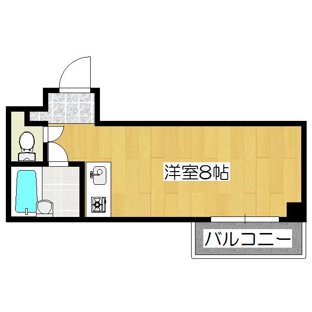 プルミエール勧修寺(ワンルーム/2階)の間取り写真