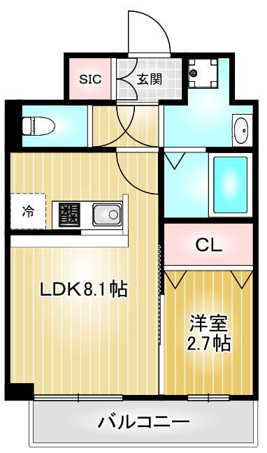 ディアレイシャス東別院IV(1LDK/10階)の間取り写真