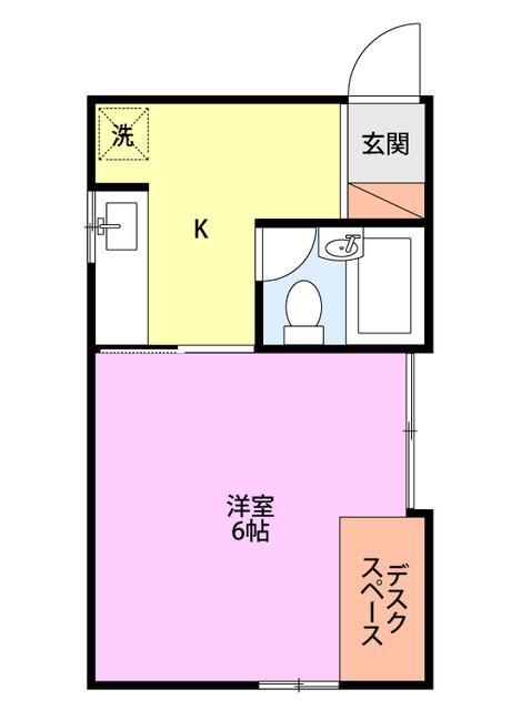 サンフラワーI(1K/1階)の間取り写真