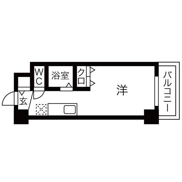 メゾンクレスト元町(1K/7階)の間取り写真