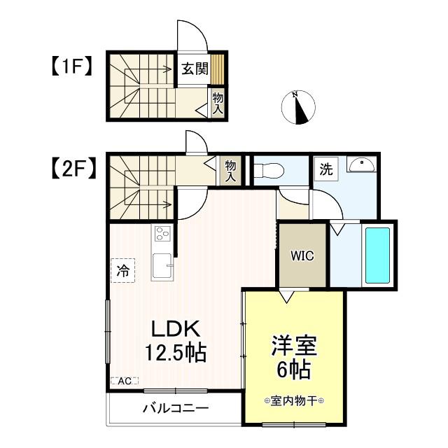 メゾンドボヌール(1LDK/2階)の間取り写真