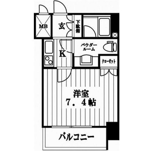 エスコート西新宿(1K/12階)の間取り写真