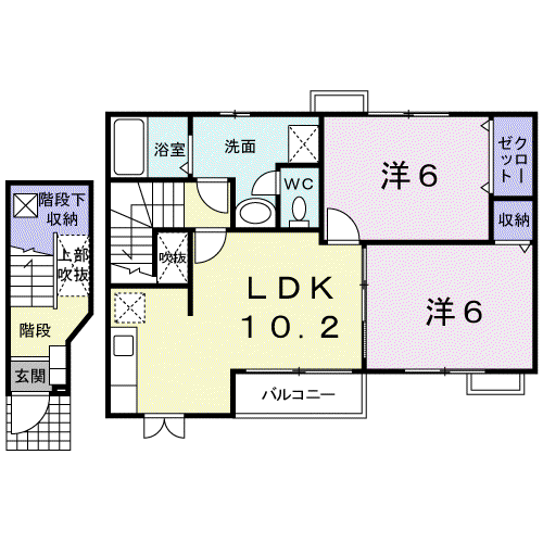 セレーノ(2LDK/2階)の間取り写真