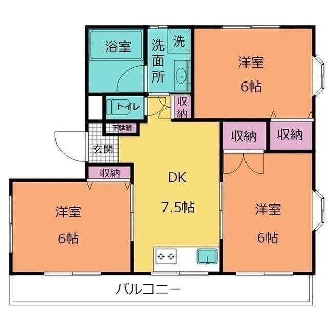 ホゥルサム5(3DK/3階)の間取り写真