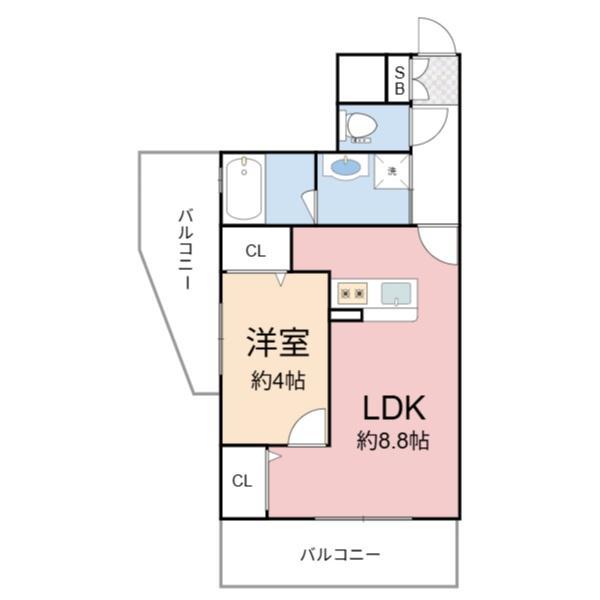 LASANTE京橋(1LDK/8階)の間取り写真