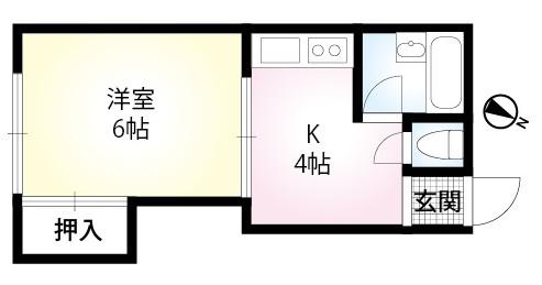 八景台荘(1K/1階)の間取り写真