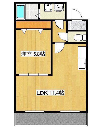 COQ GASSEAU(1LDK/1階)の間取り写真