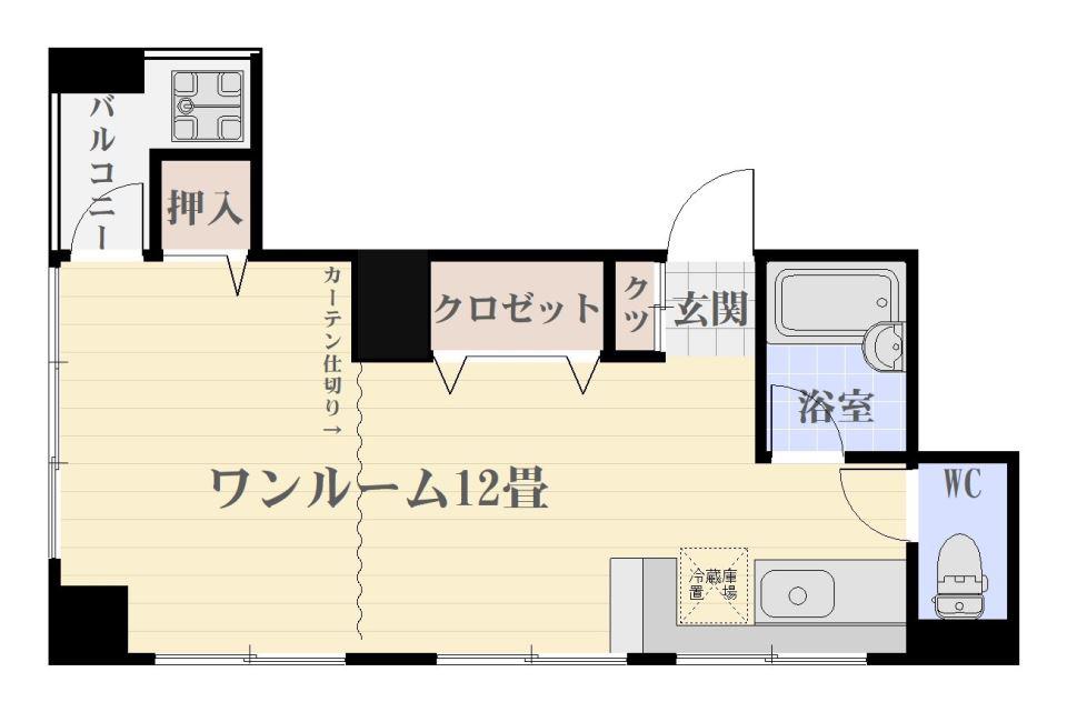 コスモピア(ワンルーム/2階)の間取り写真