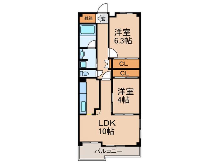 グリーンヒルズ目白(2LDK/7階)の間取り写真