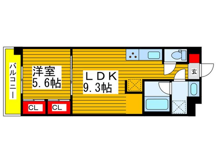 アートレジデンスインおおたかの森(1LDK/4階)の間取り写真
