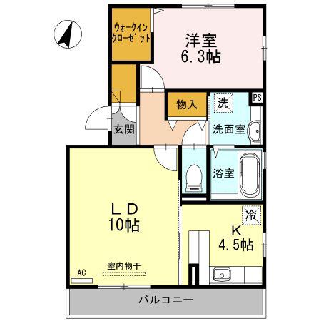 クレストヴィラ(1LDK/2階)の間取り写真