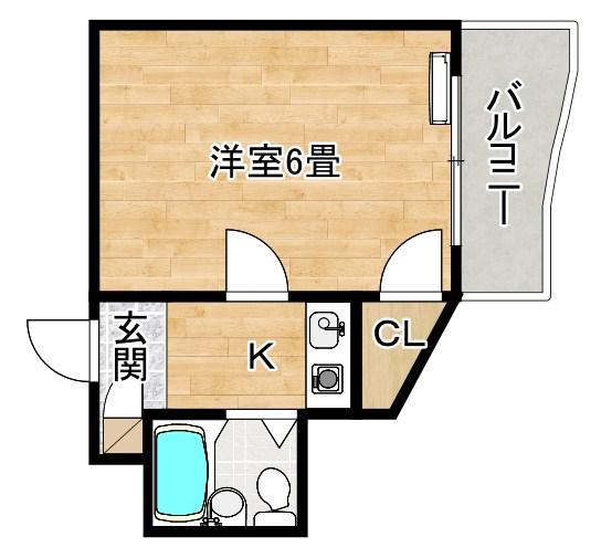 セブンロード(1K/4階)の間取り写真