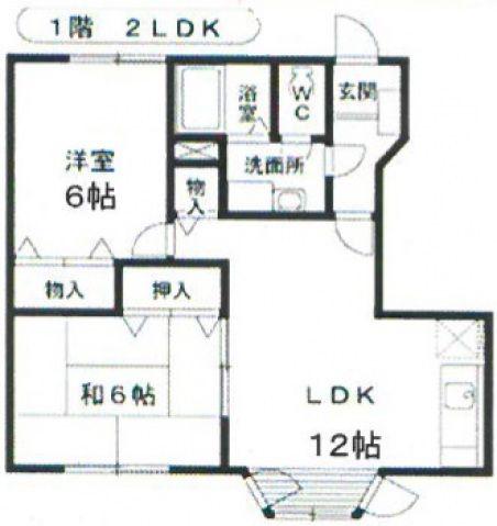 フロイデ21(2LDK/1階)の間取り写真